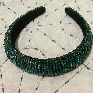 Green beaded headband